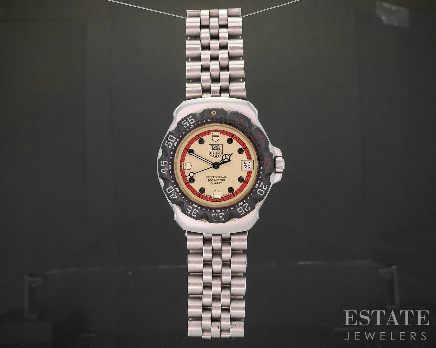 Vintage Tag Heuer Formula 1 WA1211 Stainless Cream Dial Mens Watch p15139