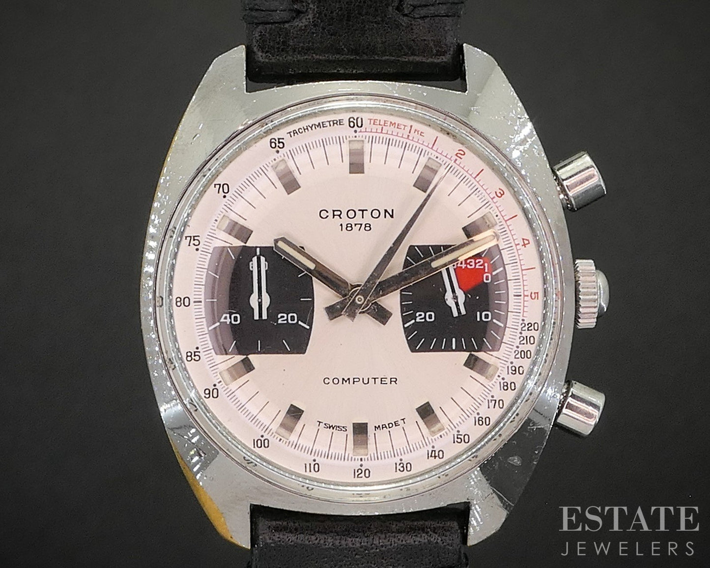 Vintage Croton Computer 951012 Chronograph Valjoux 7733 Mens Watch p15046