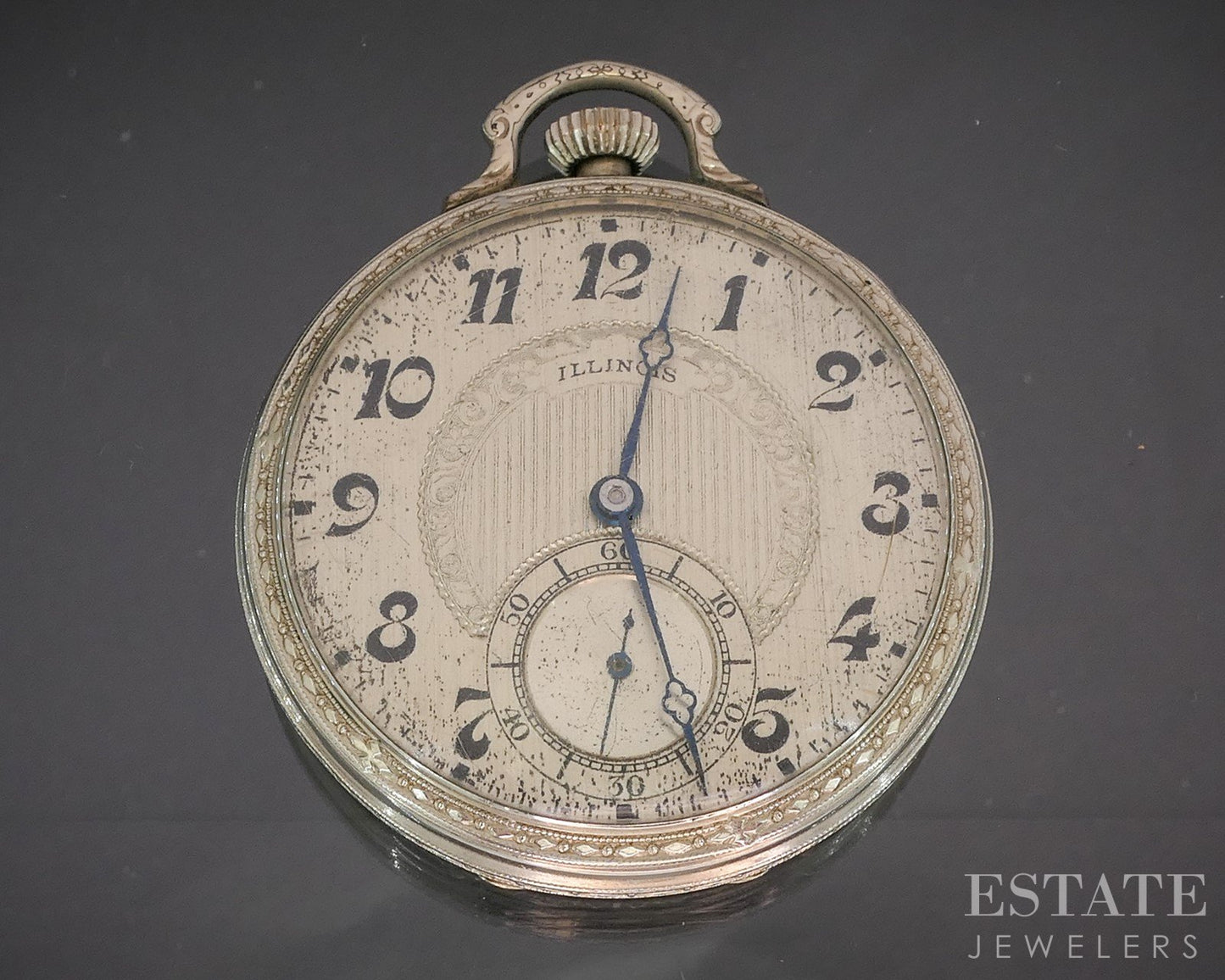 Antique Gold Filled Illinois 405 Art Deco 17j Pocket Watch p15060