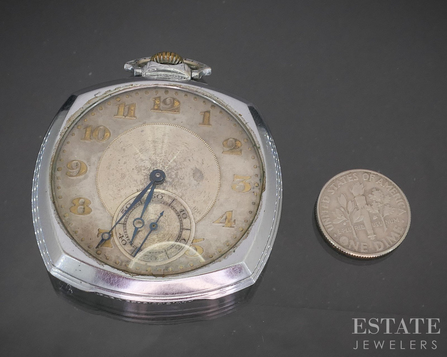 Antique Silver Tone Waltham Grade 235 17j Pocket Watch p15049
