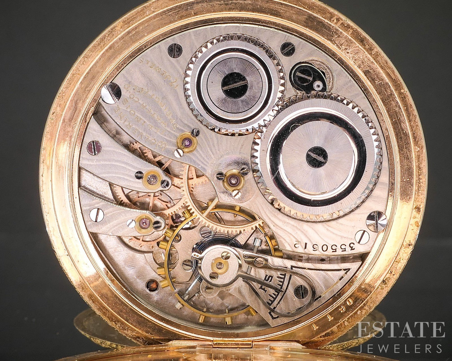 Antique Gold Filled Illinois Wolverine 255 17j Hunters Pocket Watch p15132