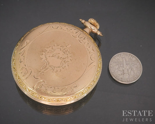 Antique Gold Filled Illinois 275 17j Pocket Watch p15127