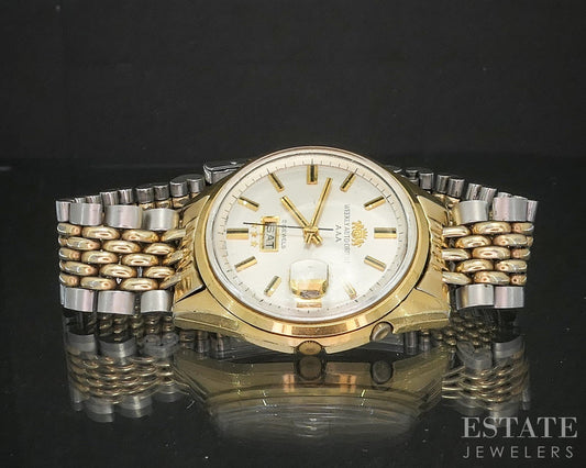 Vintage Weekly Auto Orient AAA Swimmer Day-Date Mens Watch p15047