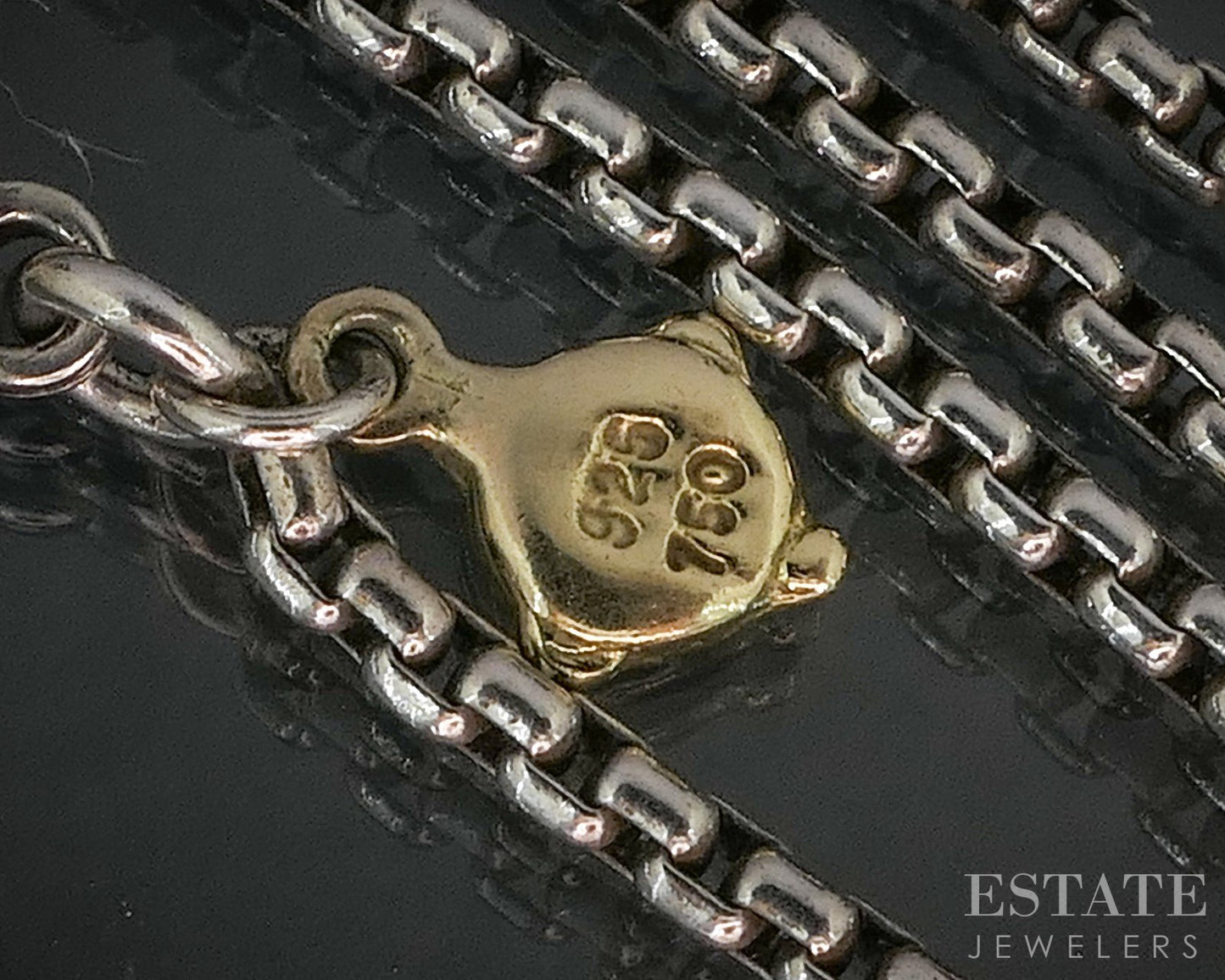 18k & Sterling David Yurman 1.5mm Rounded Box Chain Necklace 5.9g 16"L p15373