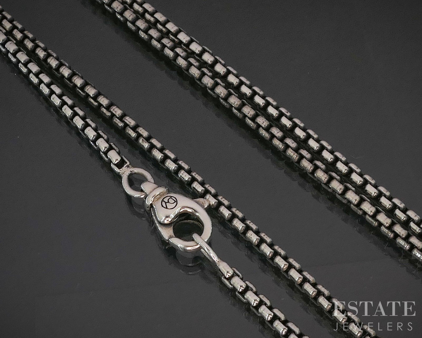 Sterling Silver David Yurman 2.5mm Rounded Box Chain Necklace 17.7g 20"L p15369