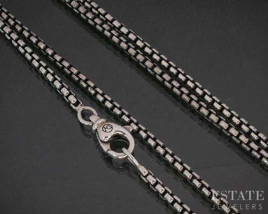 Sterling Silver David Yurman 2.5mm Rounded Box Chain Necklace 17.7g 20"L p15369