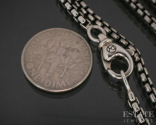 Sterling Silver David Yurman 2.5mm Rounded Box Chain Necklace 17.7g 20"L p15369