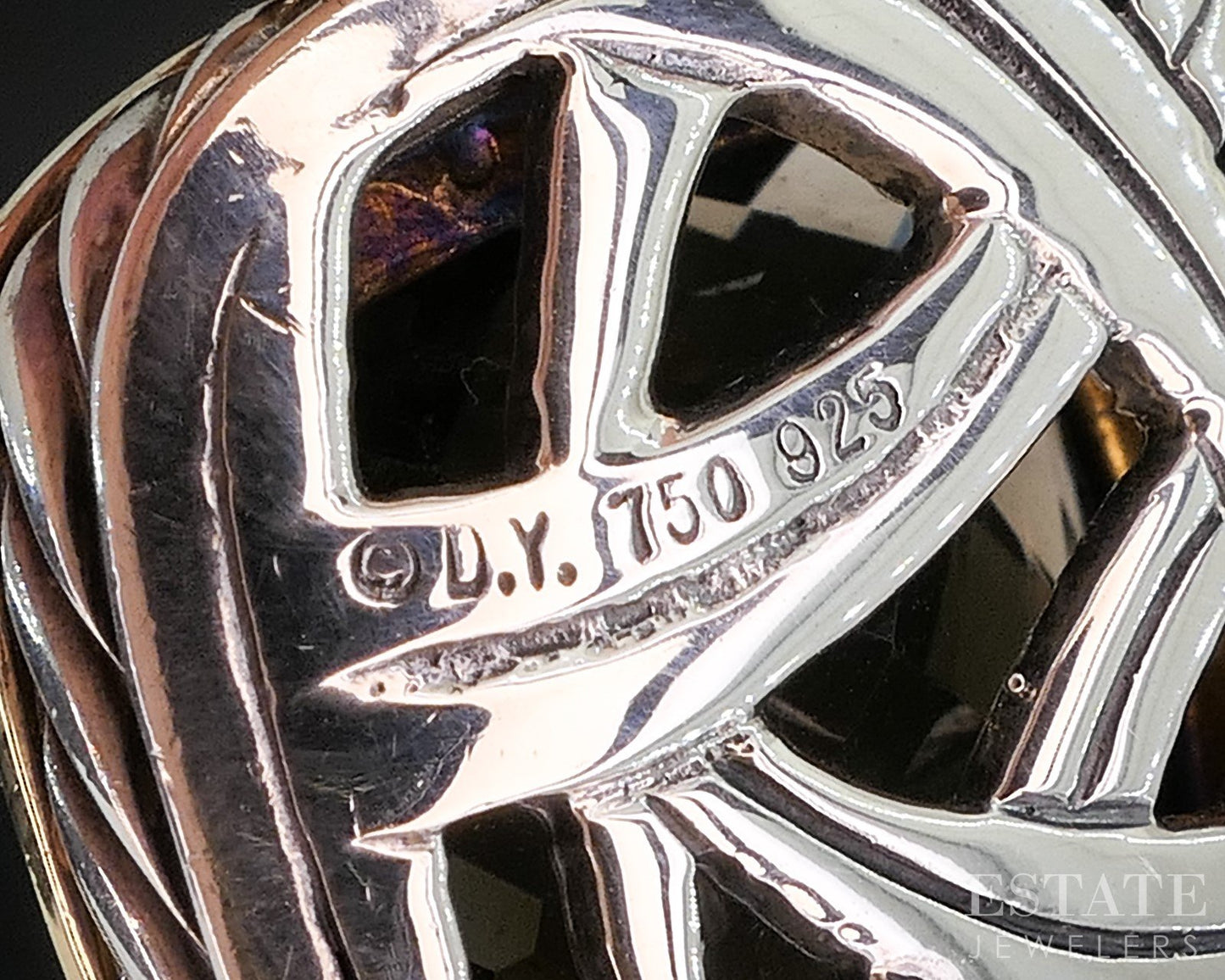 18k Sterling David Yurman Smoky Quartz & Diamond Albion Pendant 13.2g p15337