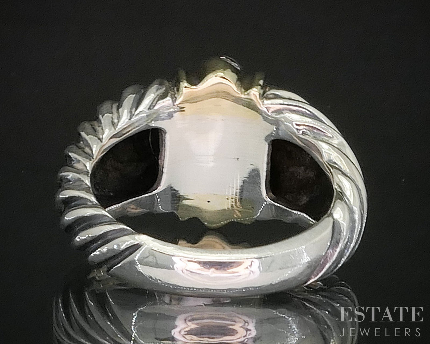 14k & Sterling David Yurman Diamond Cable Croissant Domed Ring 10.9g p15362