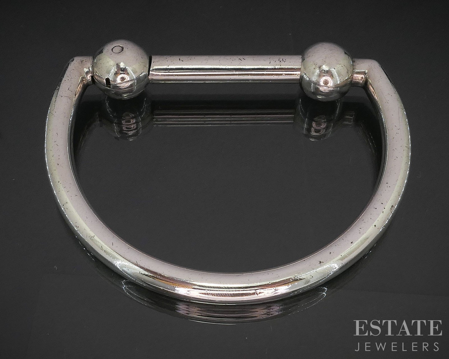 Sterling Silver Gucci Italy Bead Bar Bangle Bracelet 51.1g p15357