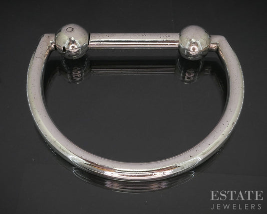 Sterling Silver Gucci Italy Bead Bar Bangle Bracelet 51.1g p15357