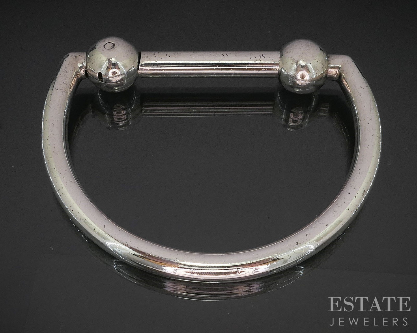 Sterling Silver Gucci Italy Bead Bar Bangle Bracelet 51.1g p15357