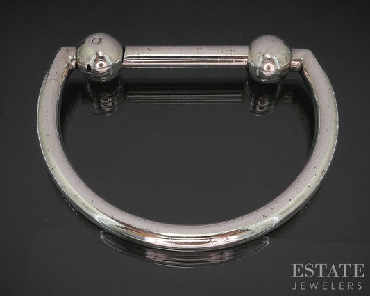 Sterling Silver Gucci Italy Bead Bar Bangle Bracelet 51.1g p15357