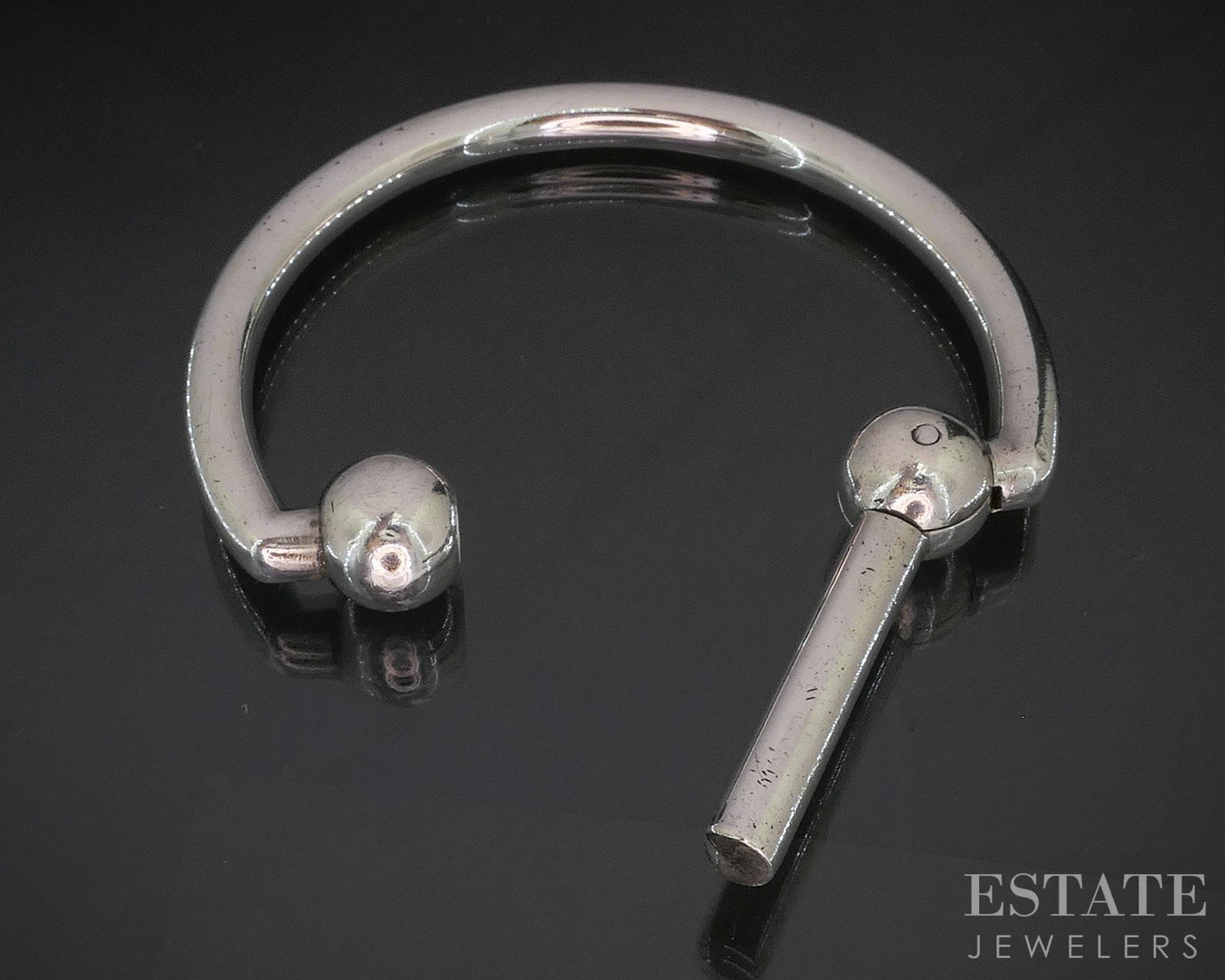 Sterling Silver Gucci Italy Bead Bar Bangle Bracelet 51.1g p15357