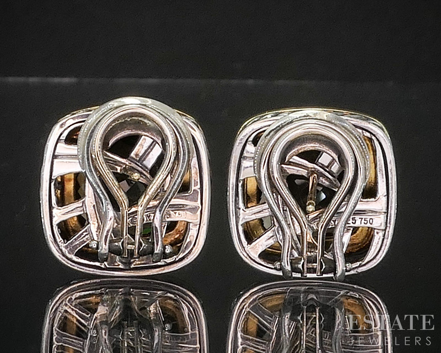 18k & Sterling David Yurman Smoky Quartz & Diamond Albion Earrings 23.8g p15331