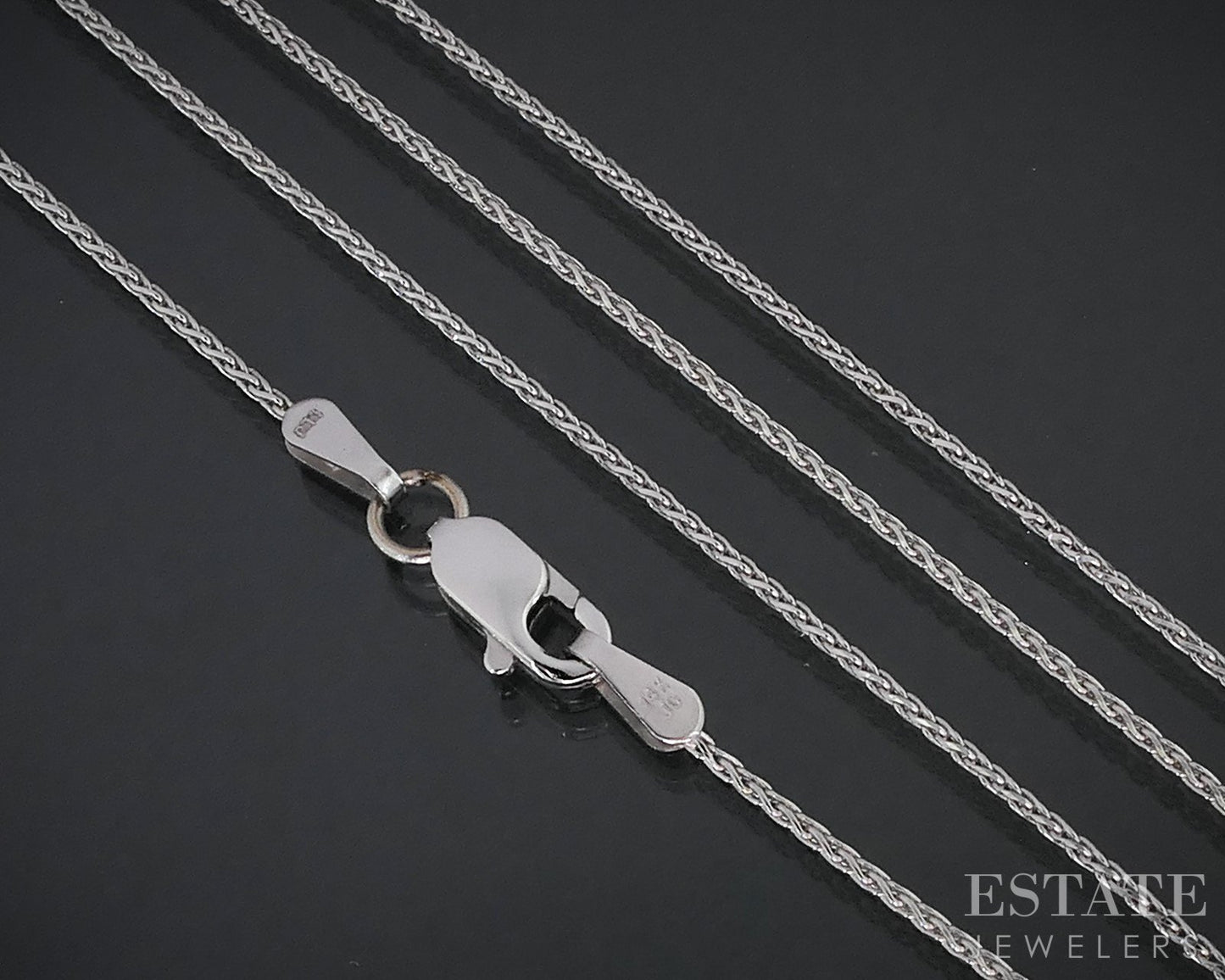 14k White Gold 0.8mm Wheat Chain Link Ladies Necklace 1.8g 20"L p78642