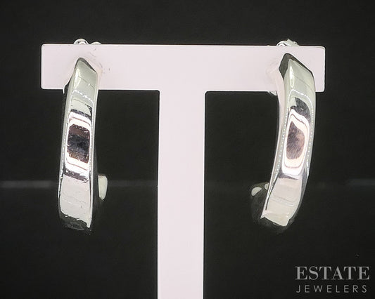 Sterling Silver Tiffany & Co. Twist Hoop Ladies Earrings 7.8g p15410