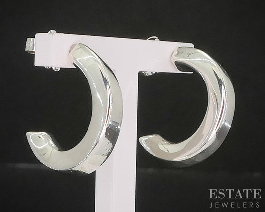 Sterling Silver Tiffany & Co. Twist Hoop Ladies Earrings 7.8g p15410