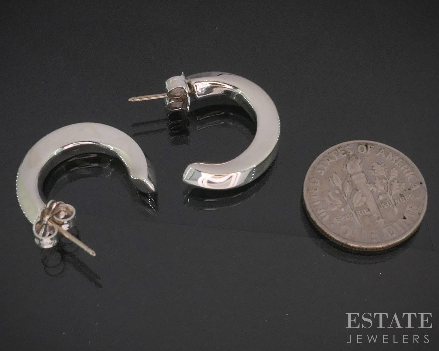 Sterling Silver Tiffany & Co. Twist Hoop Ladies Earrings 7.8g p15410