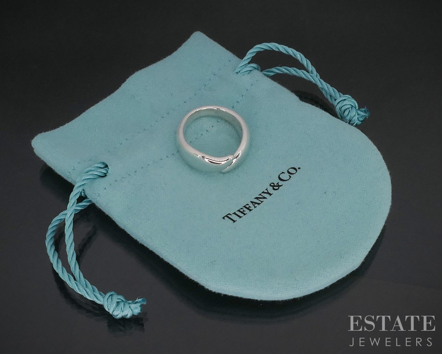 Sterling Elsa Peretti Tiffany & Co. Ladies Feather Band Ring 8.1g p15404