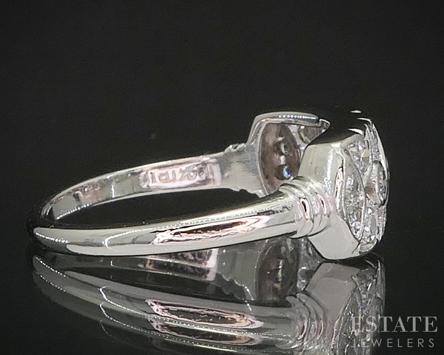 Antique Art Deco Platinum Natural .41ctw Diamond Ladies Band Ring 4.4g p15382