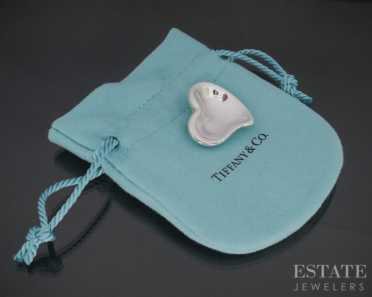 Sterling Silver Tiffany & Co. Elsa Peretti Full Heart Pendant 12.7g p15405