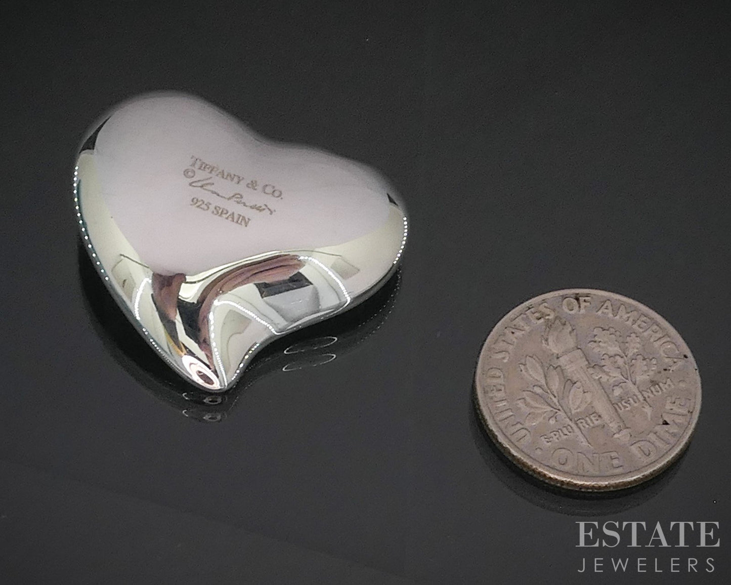 Sterling Silver Tiffany & Co. Elsa Peretti Full Heart Pendant 12.7g p15405