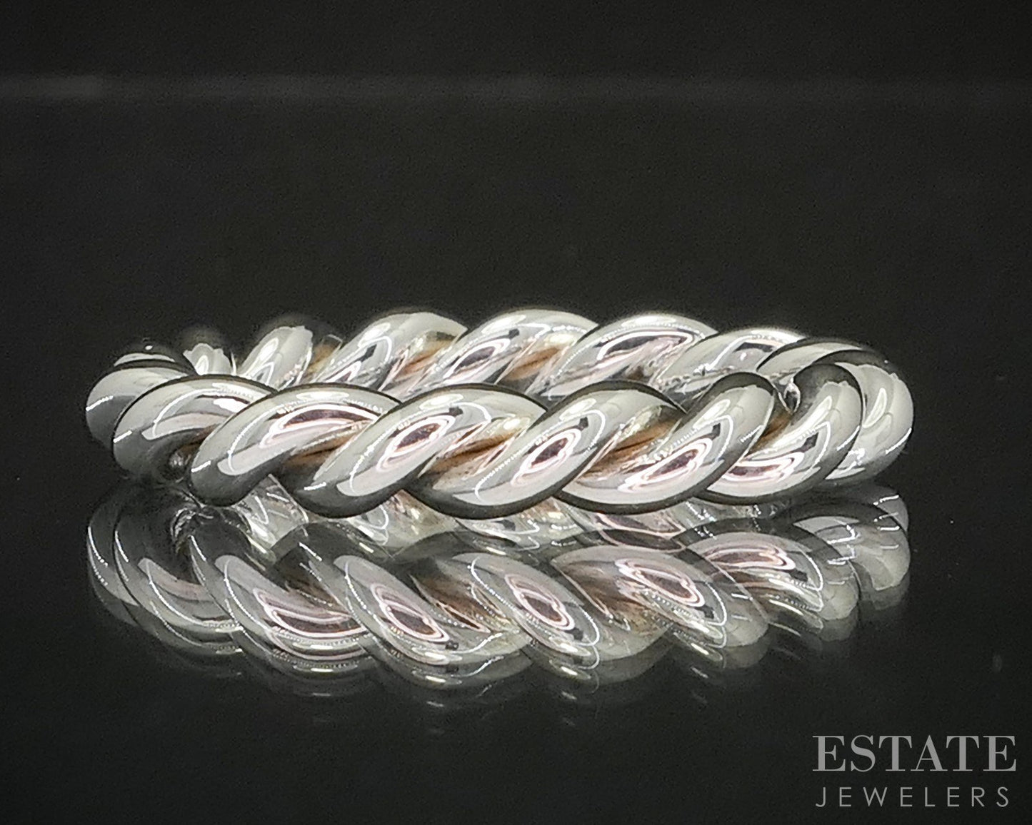 Sterling Silver Tiffany & Co. Ladies Twisted Band Ring 6.4g p15406