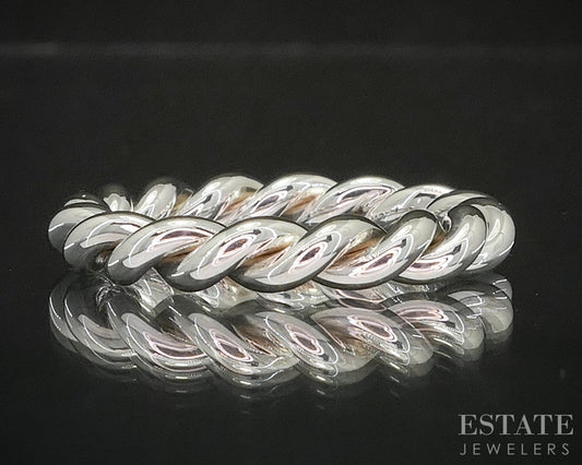 Sterling Silver Tiffany & Co. Ladies Twisted Band Ring 6.4g p15406