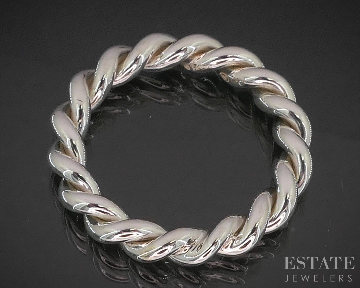 Sterling Silver Tiffany & Co. Ladies Twisted Band Ring 6.4g p15406