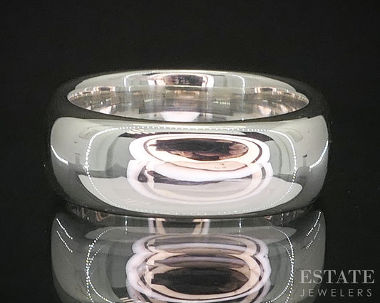 Sterling Silver Tiffany & Co. 7.6mm Square Cushion Band Ring 13.4g p15407