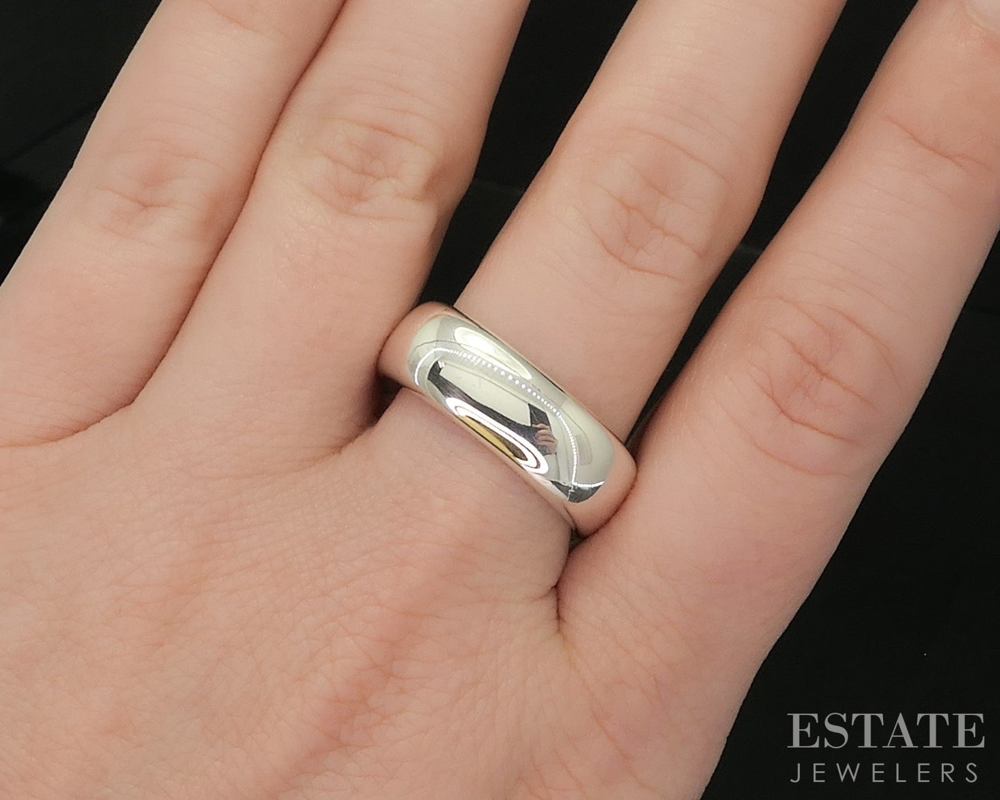 Sterling Silver Tiffany & Co. 7.6mm Square Cushion Band Ring 13.4g p15407