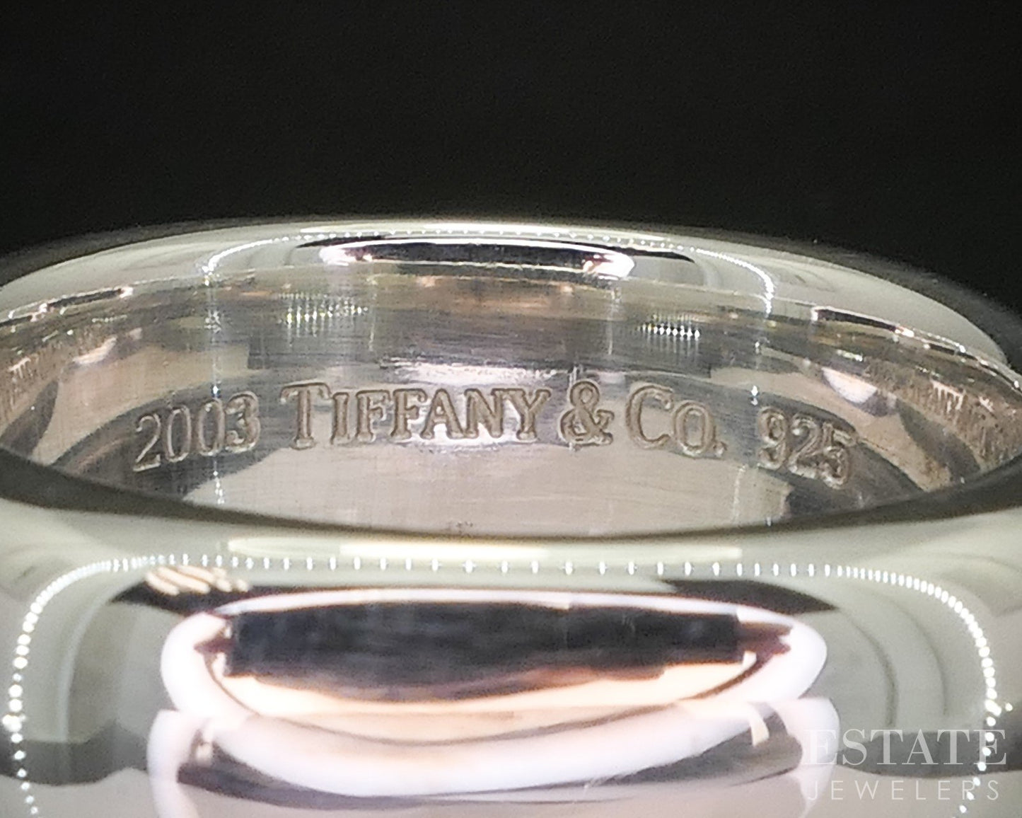 Sterling Silver Tiffany & Co. 7.6mm Square Cushion Band Ring 13.4g p15407