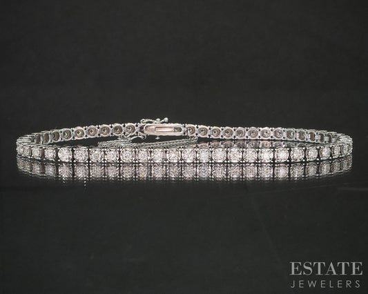 14k White Gold Natural 1.68ctw Diamond Ladies Tennis Bracelet 13.8g 8"L p15433