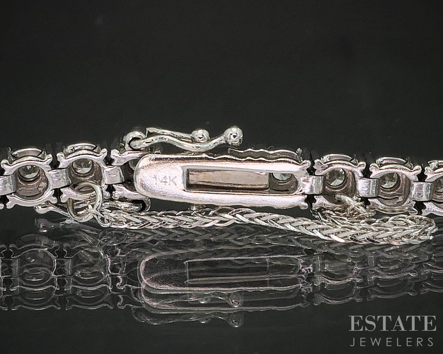 14k White Gold Natural 1.68ctw Diamond Ladies Tennis Bracelet 13.8g 8"L p15433