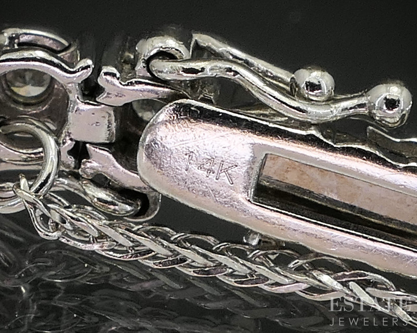 14k White Gold Natural 1.68ctw Diamond Ladies Tennis Bracelet 13.8g 8"L p15433