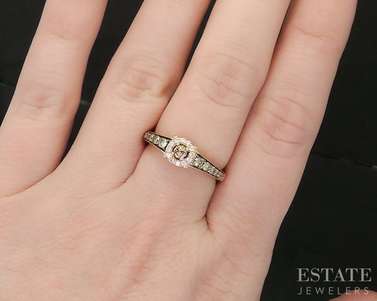 14k Strawberry Gold LeVian Natural .47ctw Diamond Engagement Ring 2.8g p15425