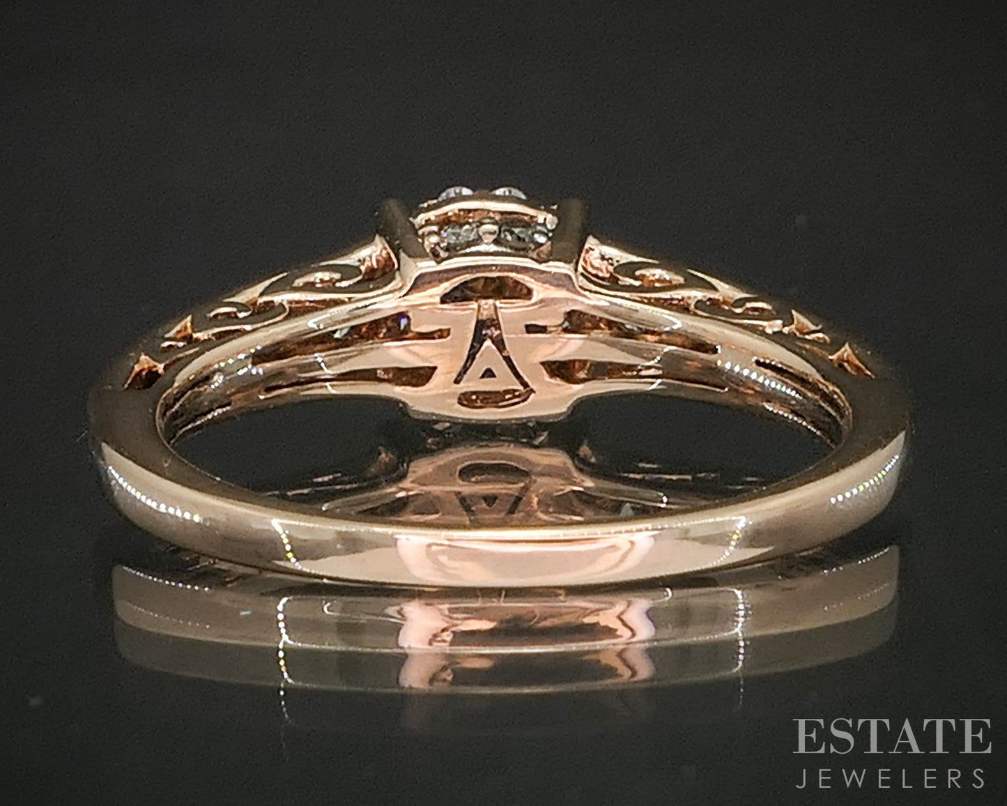 14k Strawberry Gold LeVian Natural .47ctw Diamond Engagement Ring 2.8g p15425