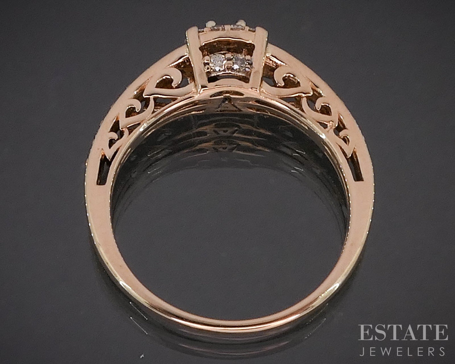 14k Strawberry Gold LeVian Natural .47ctw Diamond Engagement Ring 2.8g p15425