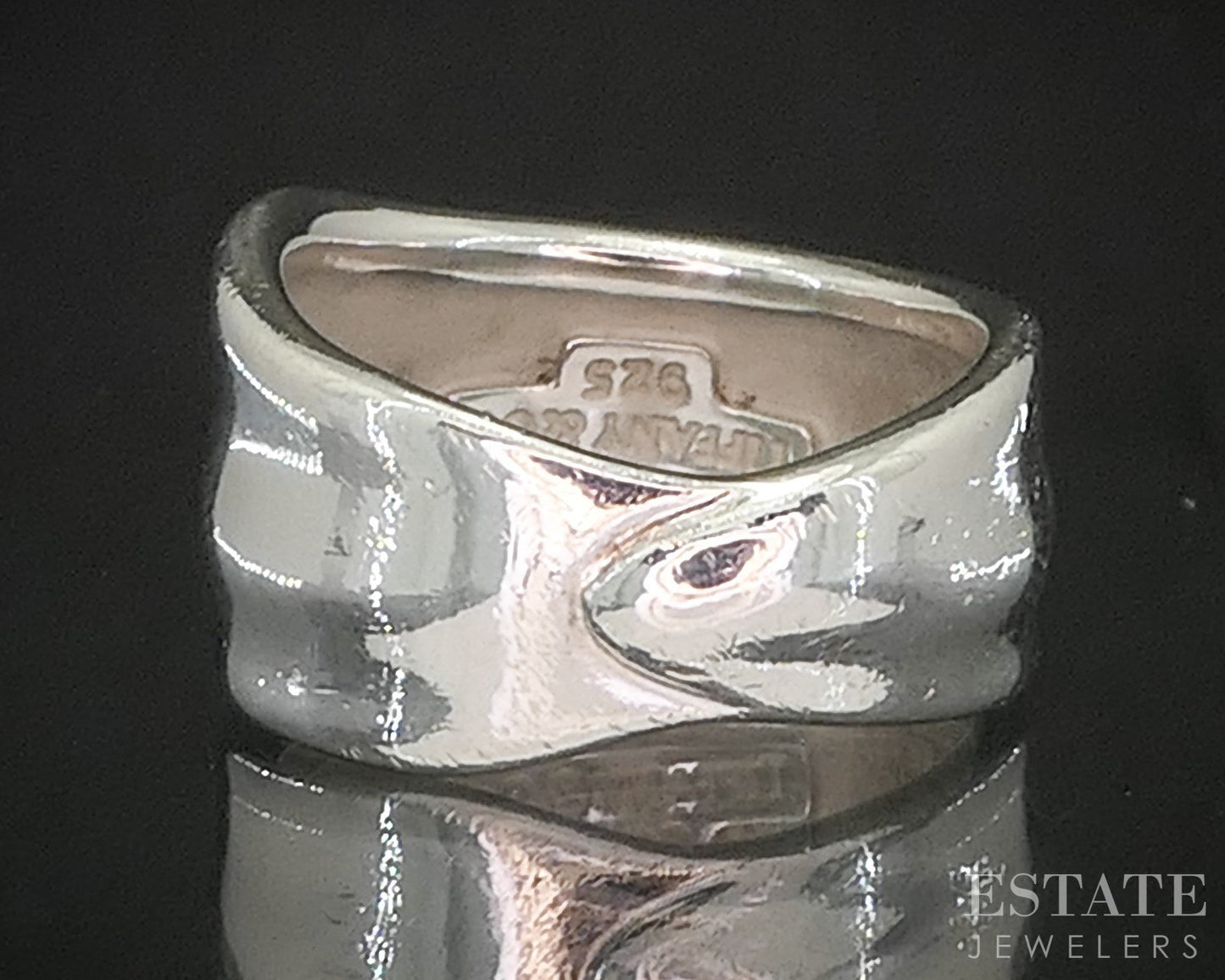 Sterling Silver Tiffany & Co. Nature Leaf Ladies Band Ring 5.9g p92600