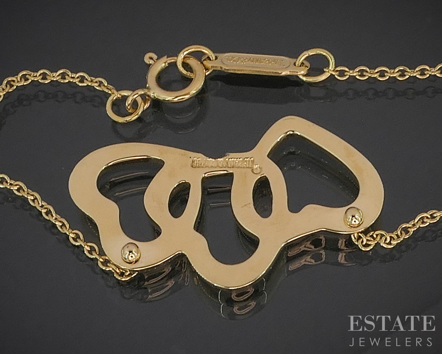 18k Yellow Gold Tiffany & Co. Entangled Heart Classic Necklace 4.9g 16"L p92582