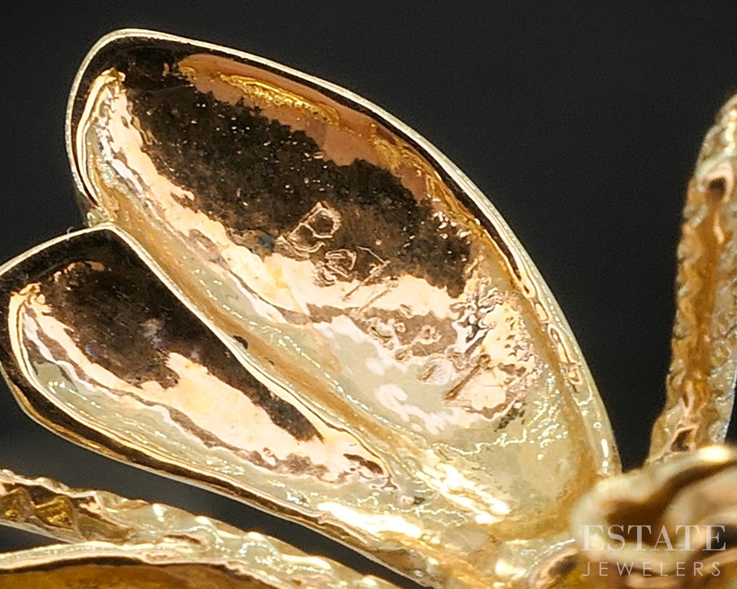 14k Yellow Gold Bellarri Natural Multi Gem Bee Bug Pin Brooch 6g p15151