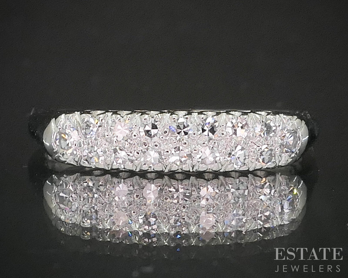 Vintage Platinum Single Cut Natural .18ctw Diamond Ladies Wedding Band 4g p15551