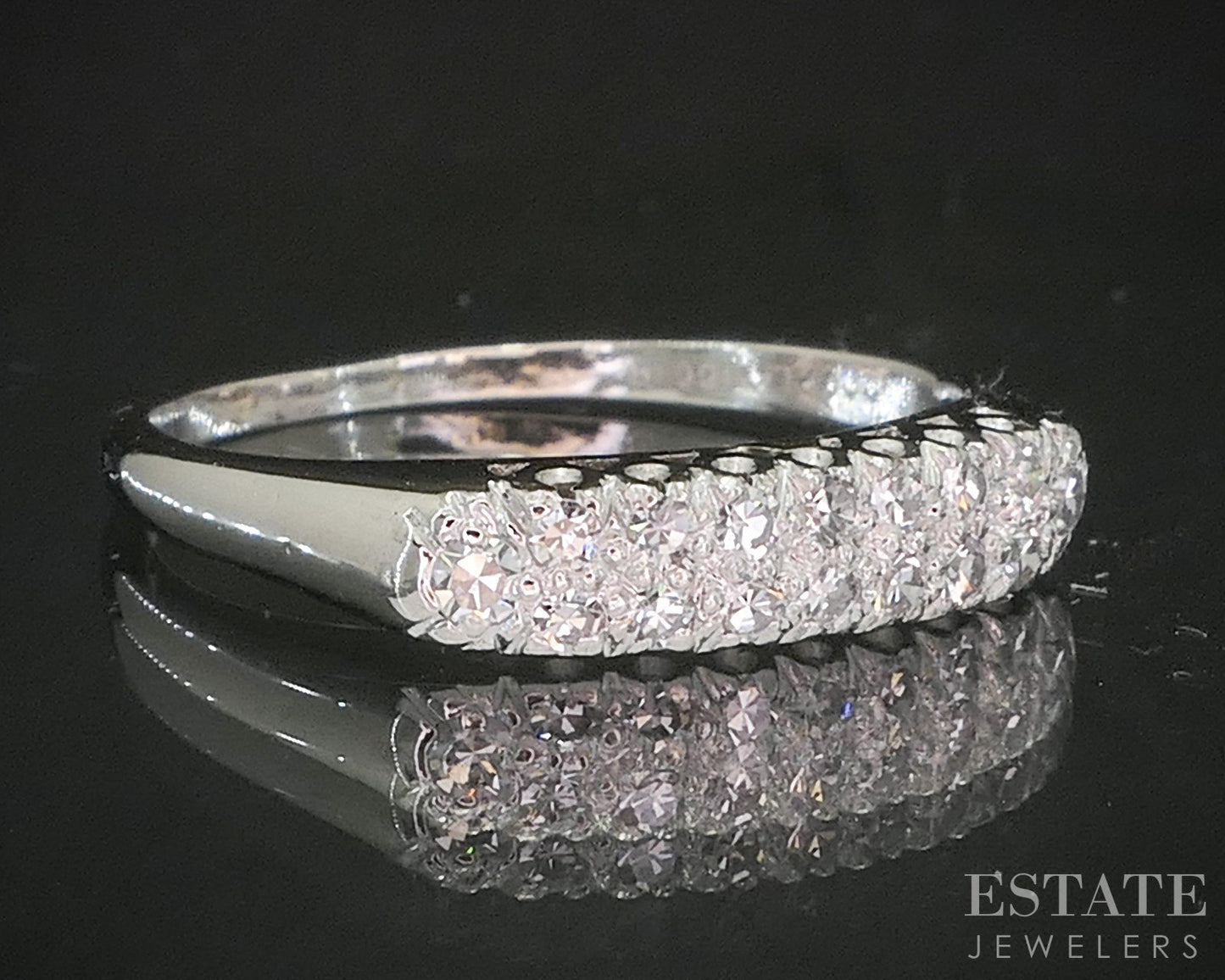 Vintage Platinum Single Cut Natural .18ctw Diamond Ladies Wedding Band 4g p15551