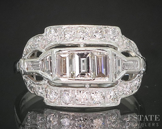 Vintage Platinum Natural .60ctw Diamond Ladies Band Ring 3.4g p15553