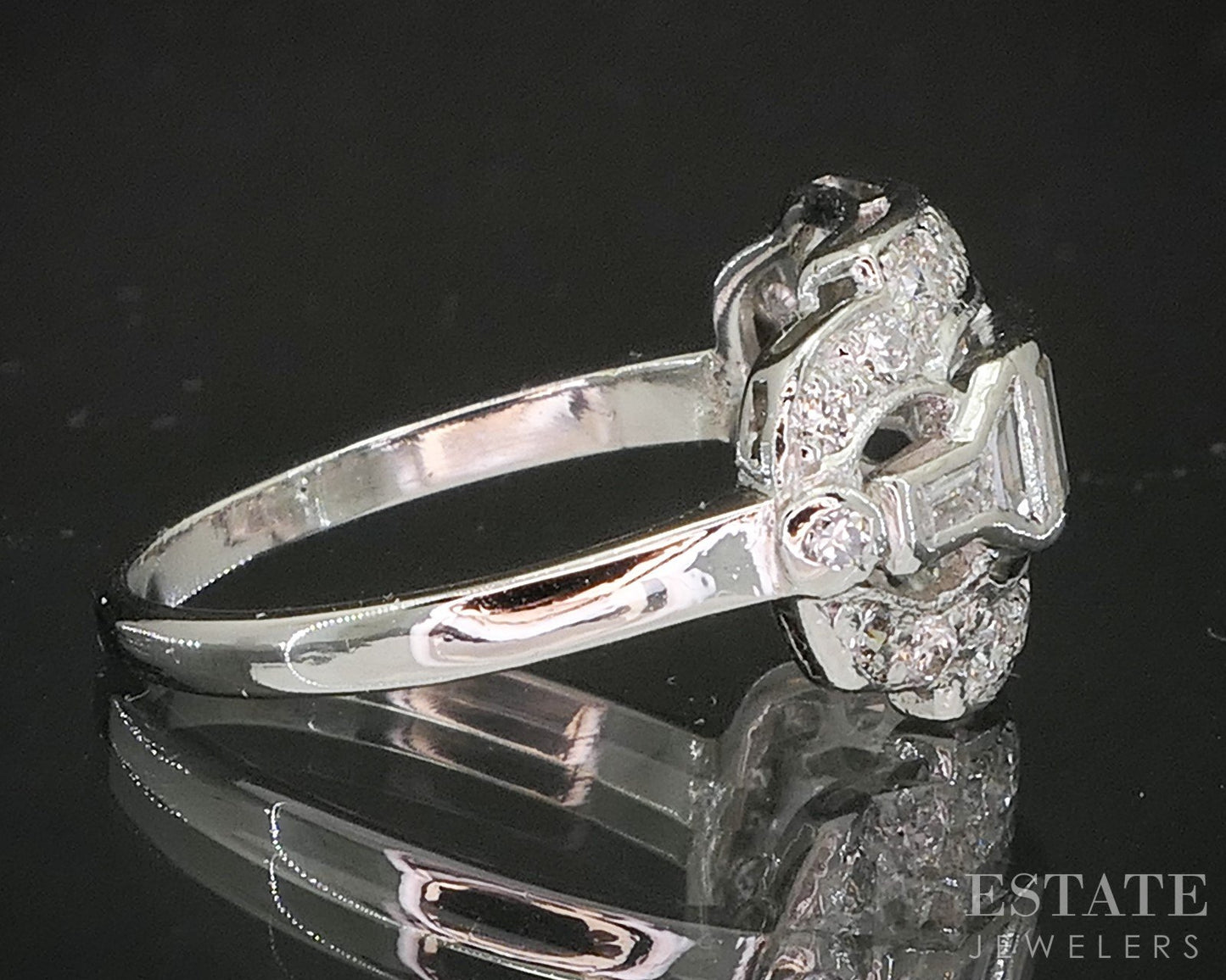 Vintage Platinum Natural .60ctw Diamond Ladies Band Ring 3.4g p15553