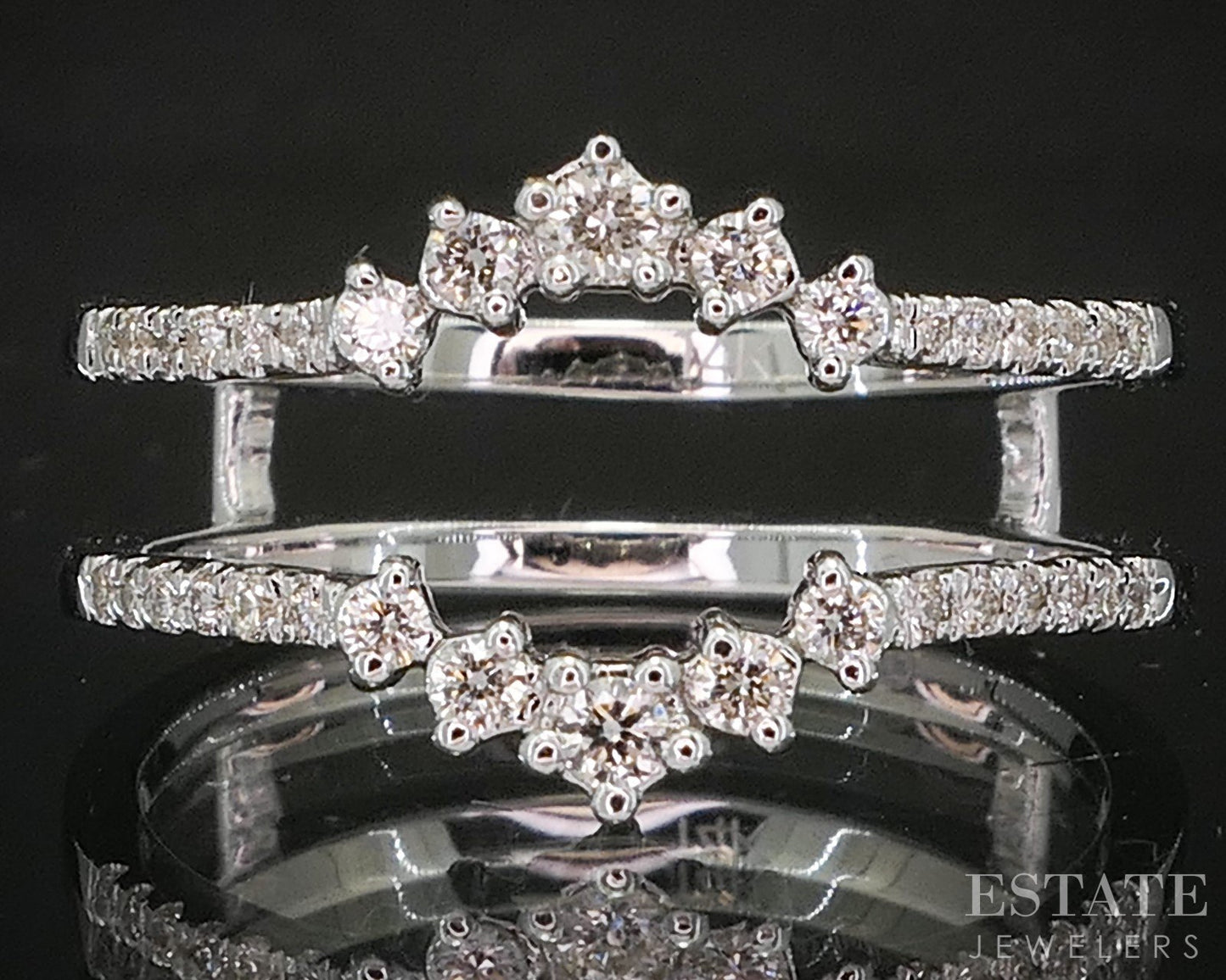 14k White Gold Natural .24ctw Diamond Ladies Wedding Jacket 3.2g p15993