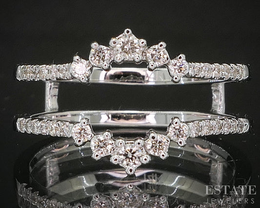 14k White Gold Natural .24ctw Diamond Ladies Wedding Jacket 3.2g p15993