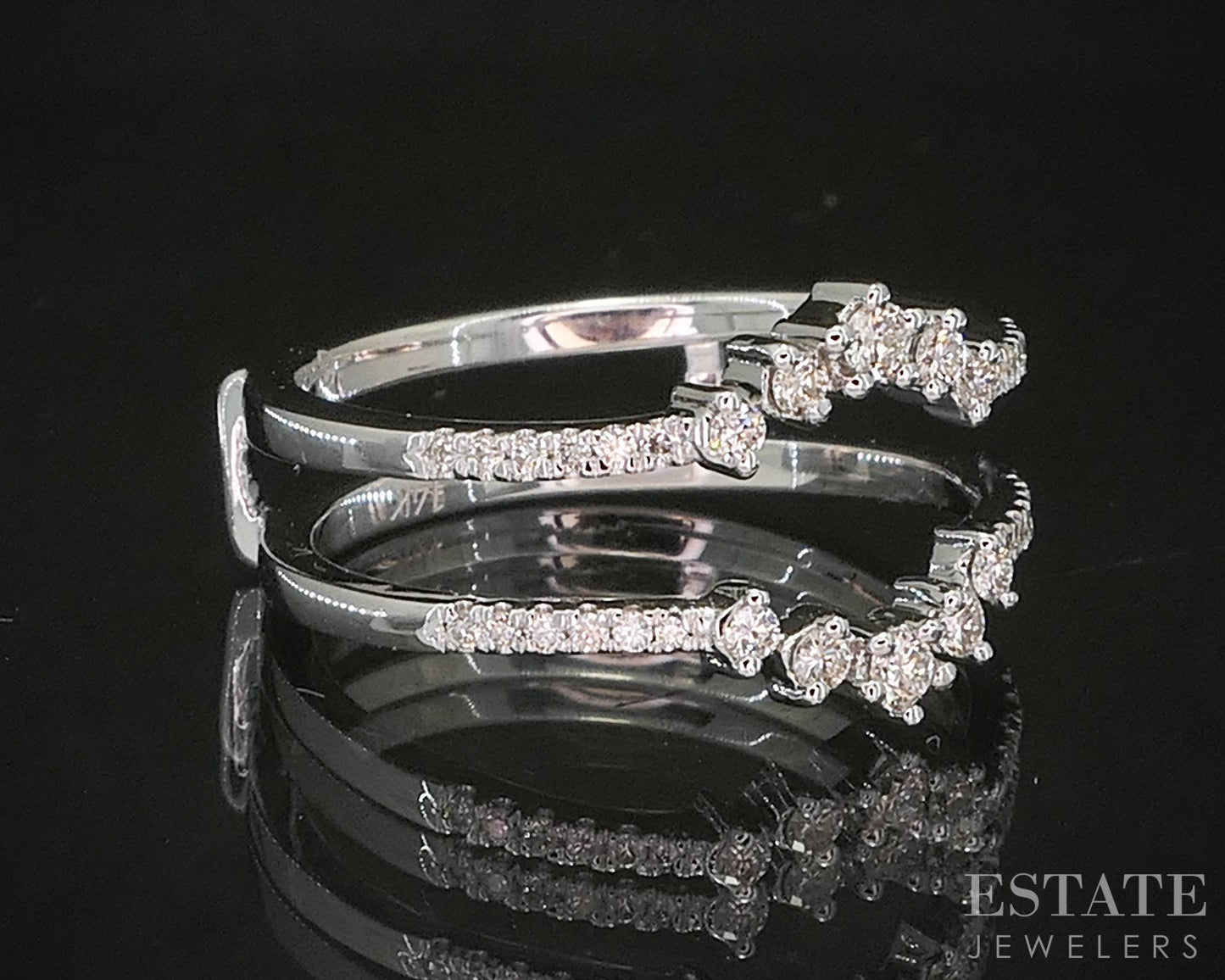 14k White Gold Natural .24ctw Diamond Ladies Wedding Jacket 3.2g p15993