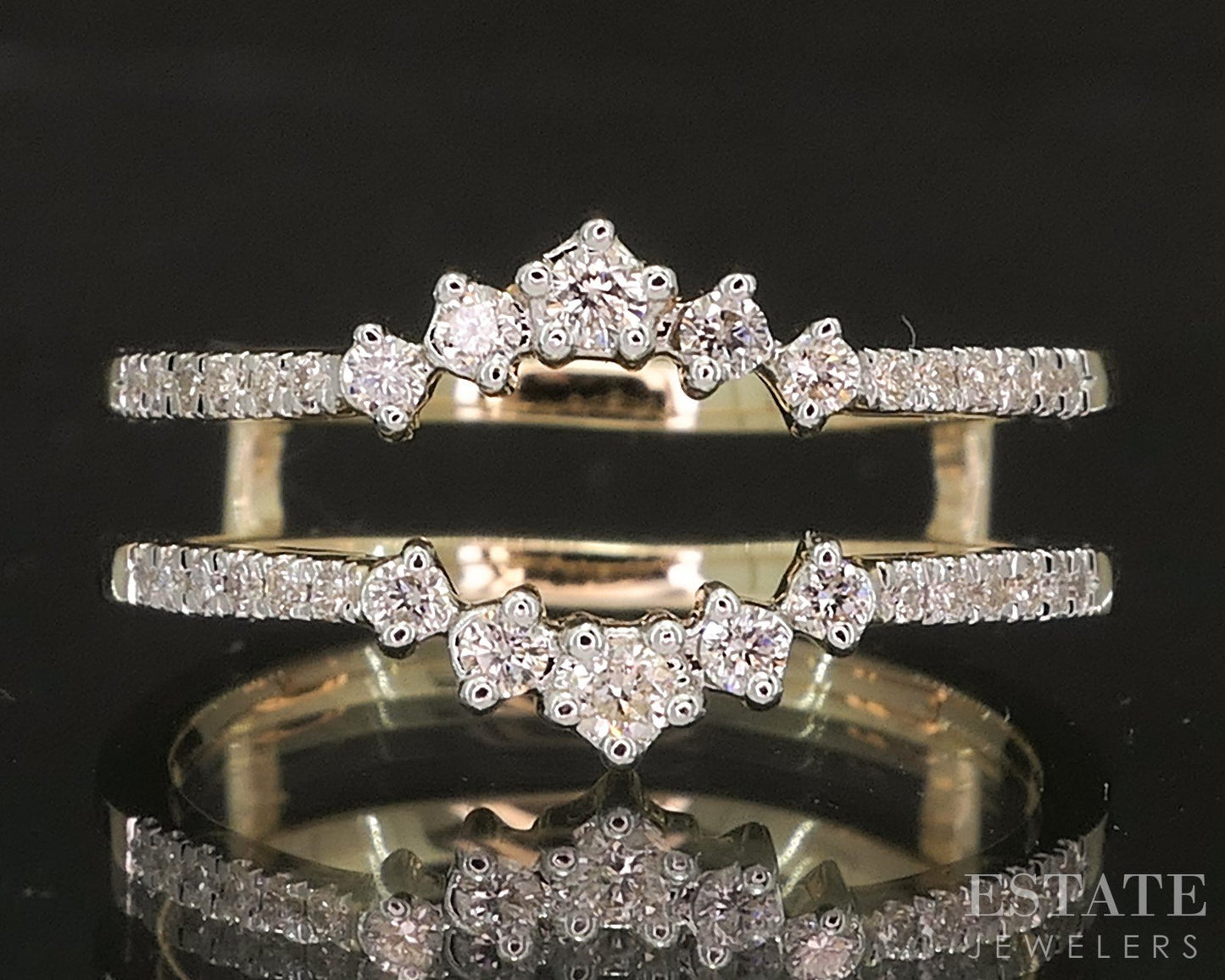 14k Yellow Gold Natural .24ctw Diamond Ladies Wedding Jacket 3.3g p15994